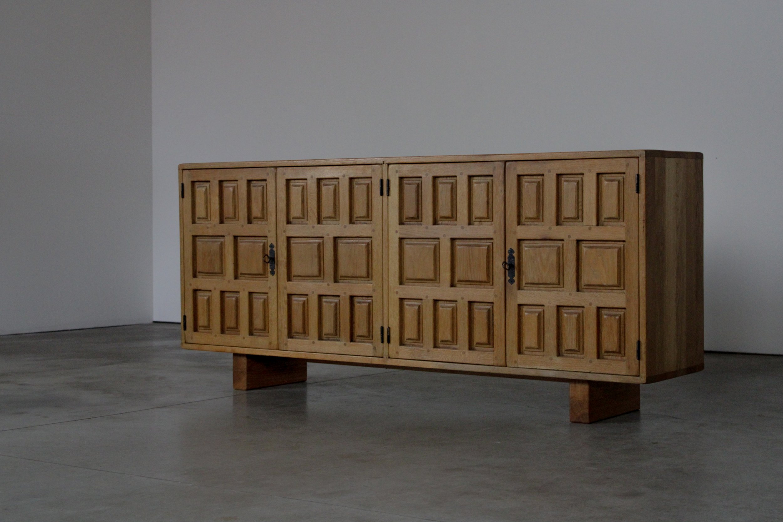 Spanish Brutalist Oak Sideboard