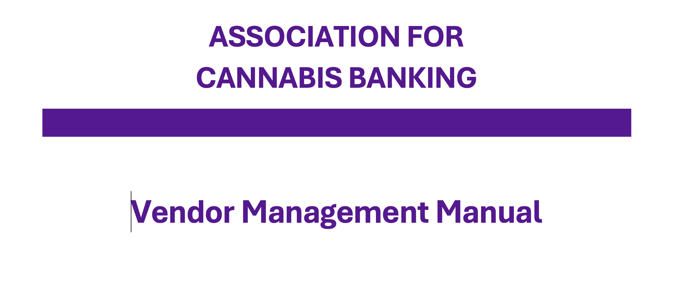 ACB Vendor Management Manual