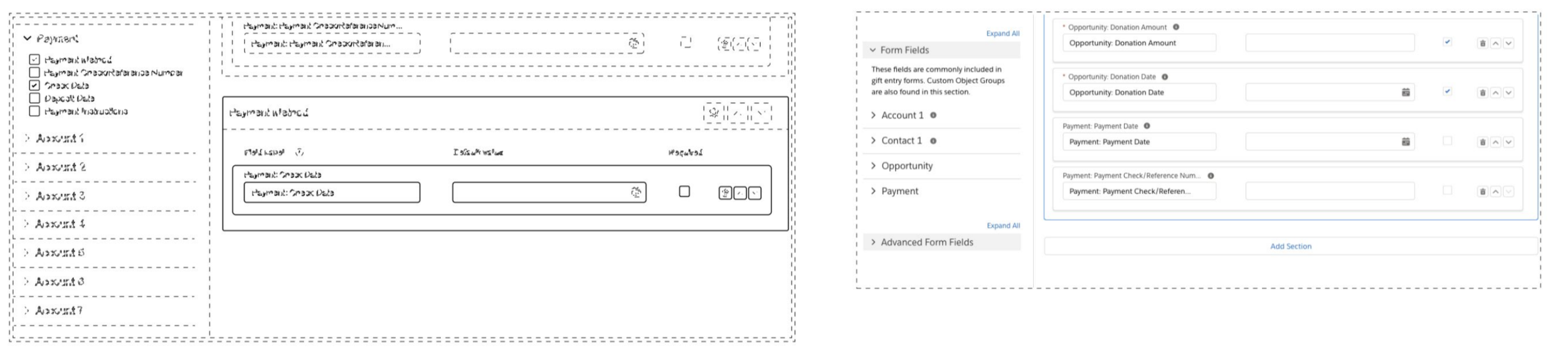 Diagram of gift entry design patent