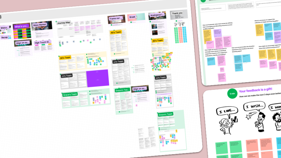 FigJam snapshots of workshop collaboration board