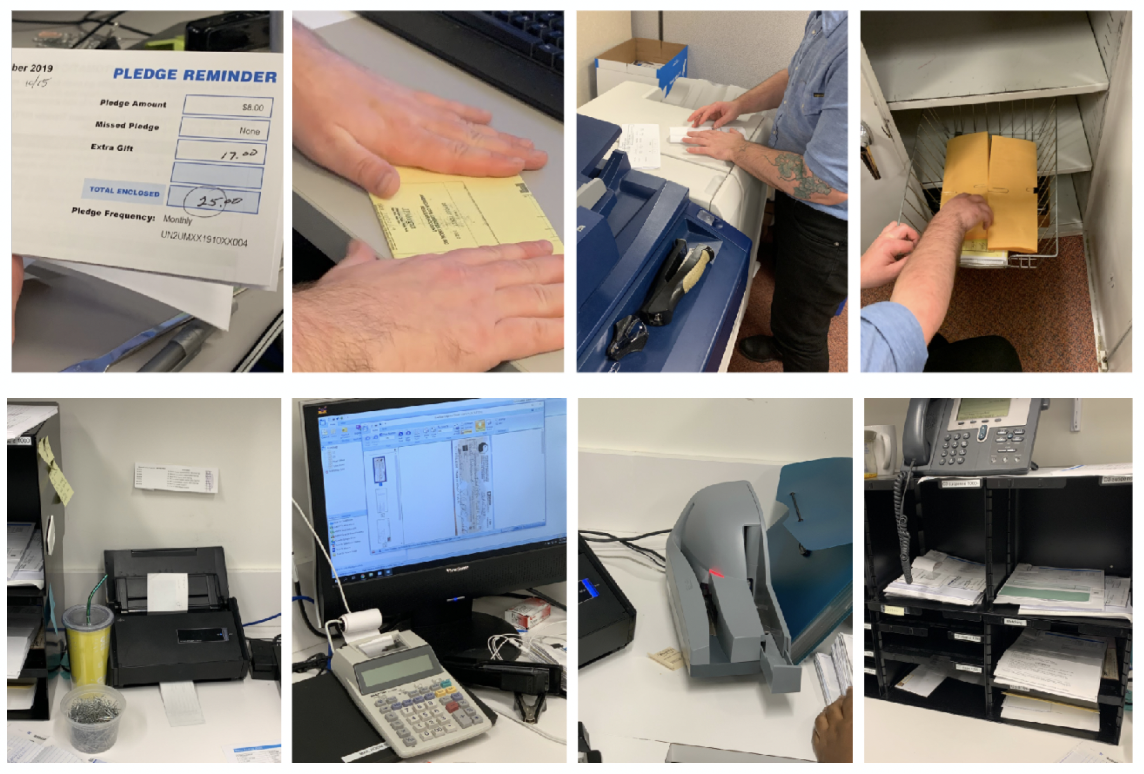 The gift entry process is very manual and contains a lot of paperwork