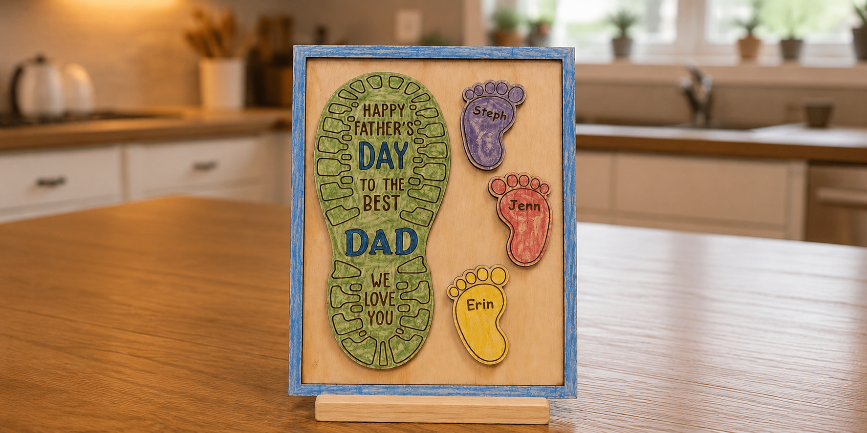 Custom "Footprint" Father’s Day Card for Dad