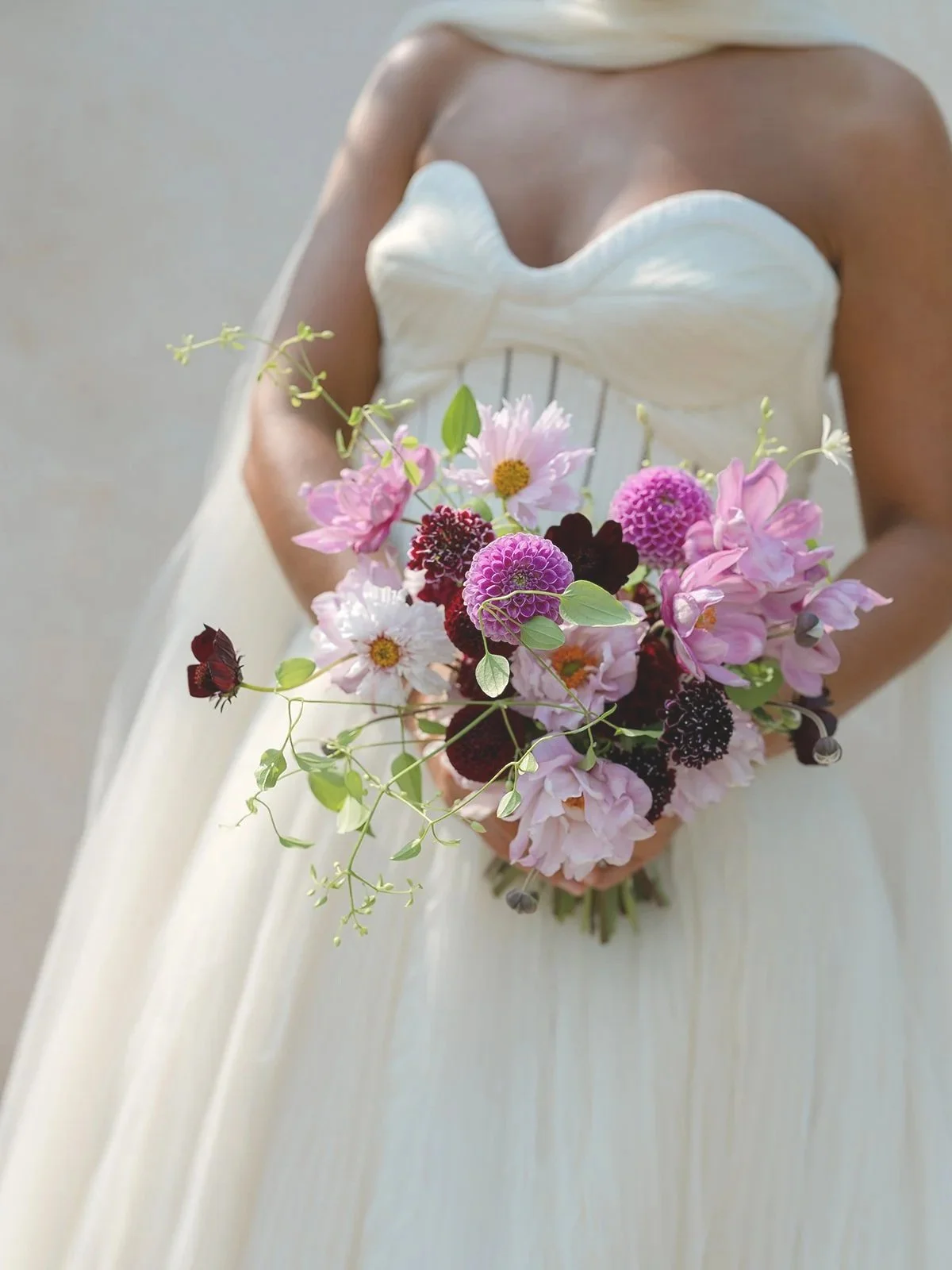 Gorgeous Luxurious Modern Bridal Bouquet at Hotel Moraine on the North Fork.