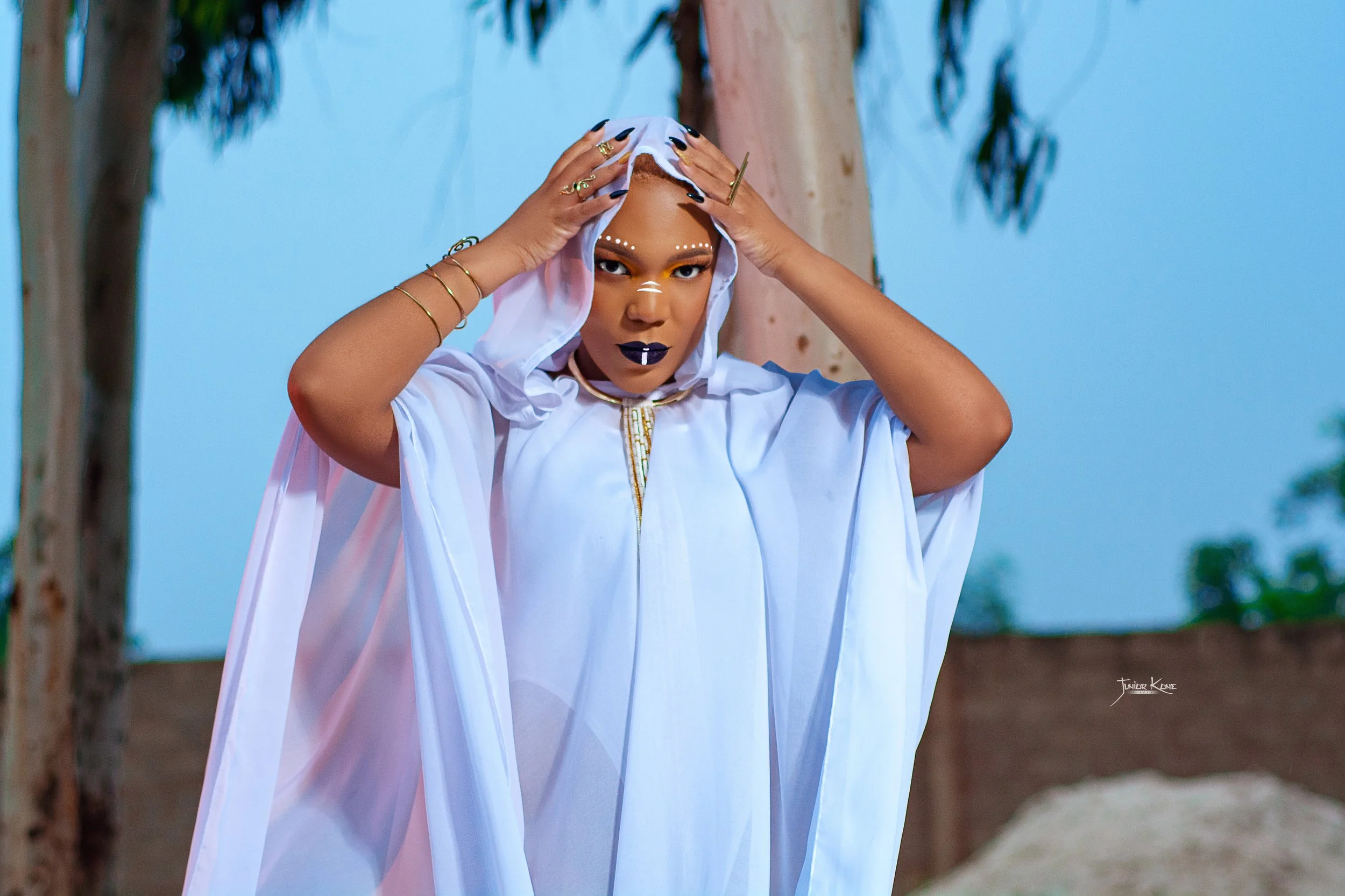 Noire Velours est une chanteuse togolaise qui mêle soul, jazz, R&B et sonorités africaines, utilisant sa musique pour célébrer l’acceptation de soi, la résilience et l’identité africaine.