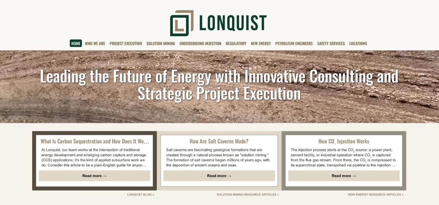landing page for lonquist