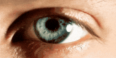 blinking blue green eye