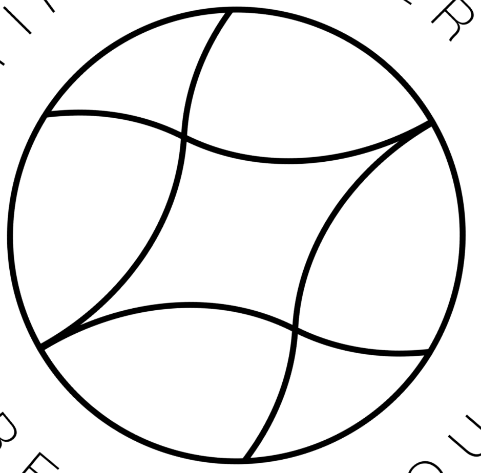 Schwarz-weißes Symbol, ein Kreis mit Wellen innen, es ist das Logo von Valentina Wieser, Körpertherapie in Wien und online.