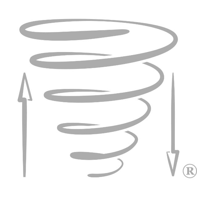 Diagramm eines Wirbelsturms mit Pfeilen, die nach oben und unten zeigen.