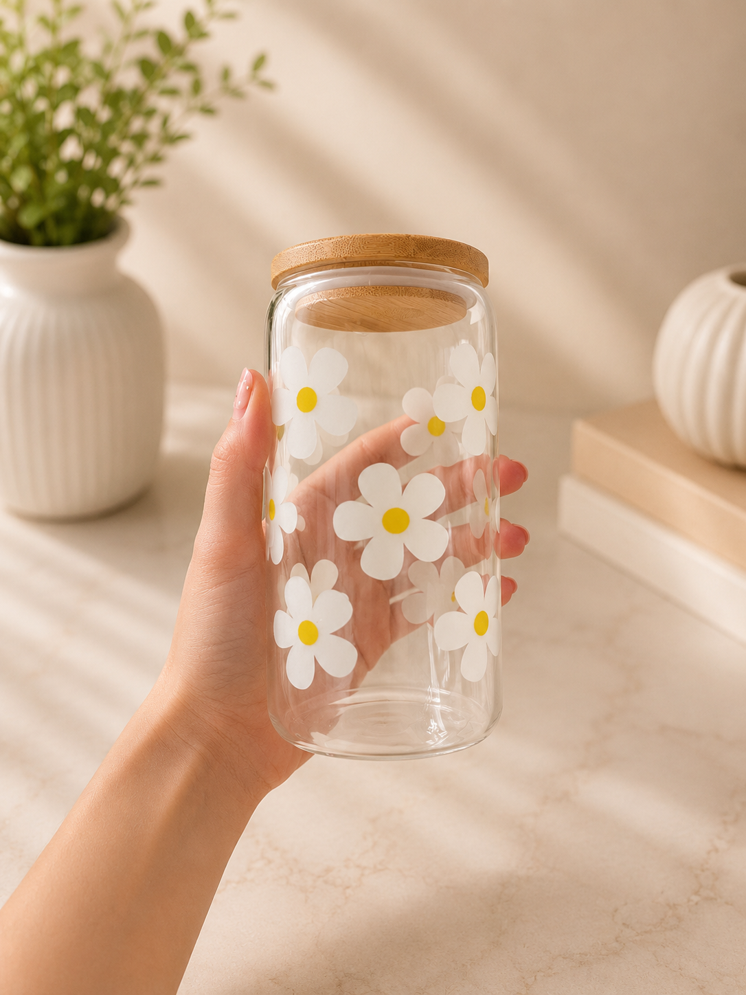 Daisy glass cup