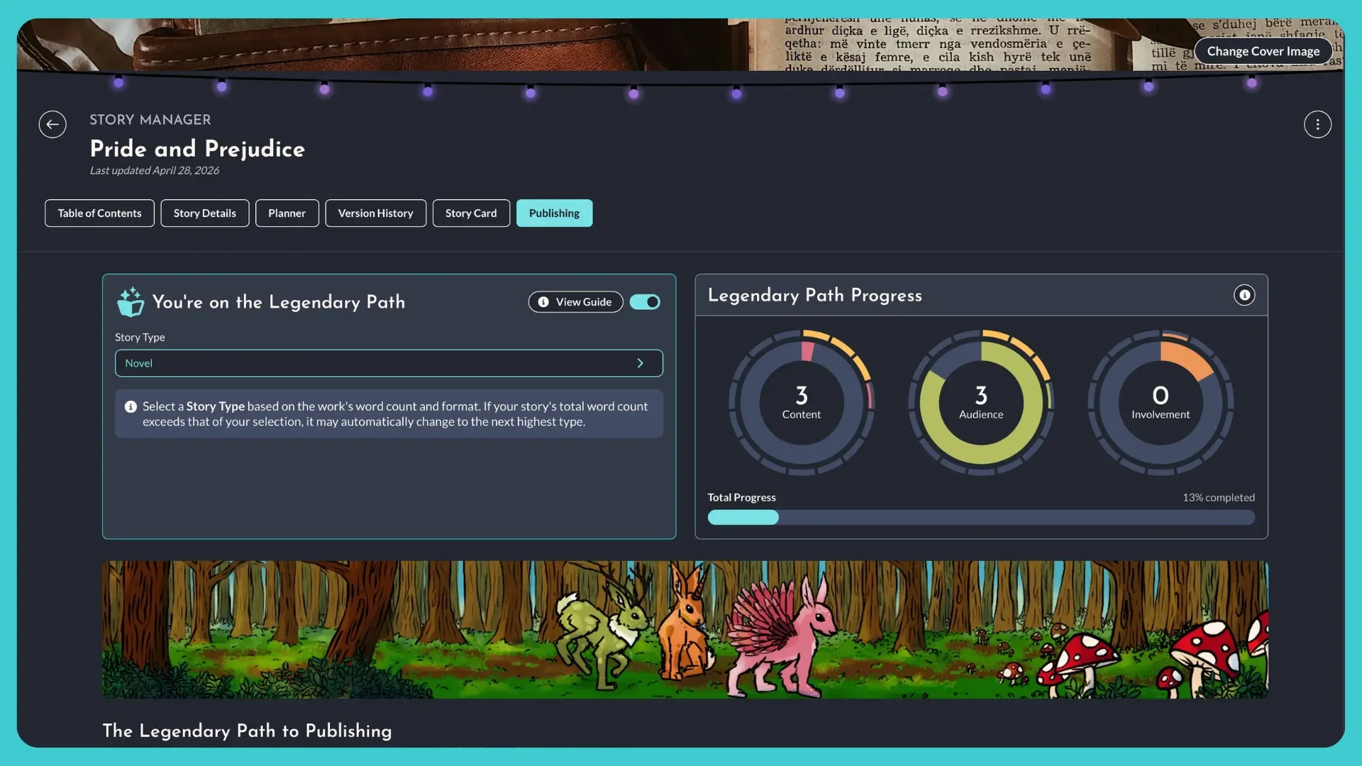 A screenshot of the Legendary Path and it's leveling system.