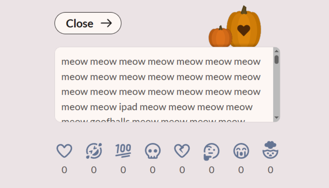 Inline feedback with 8 different reactions