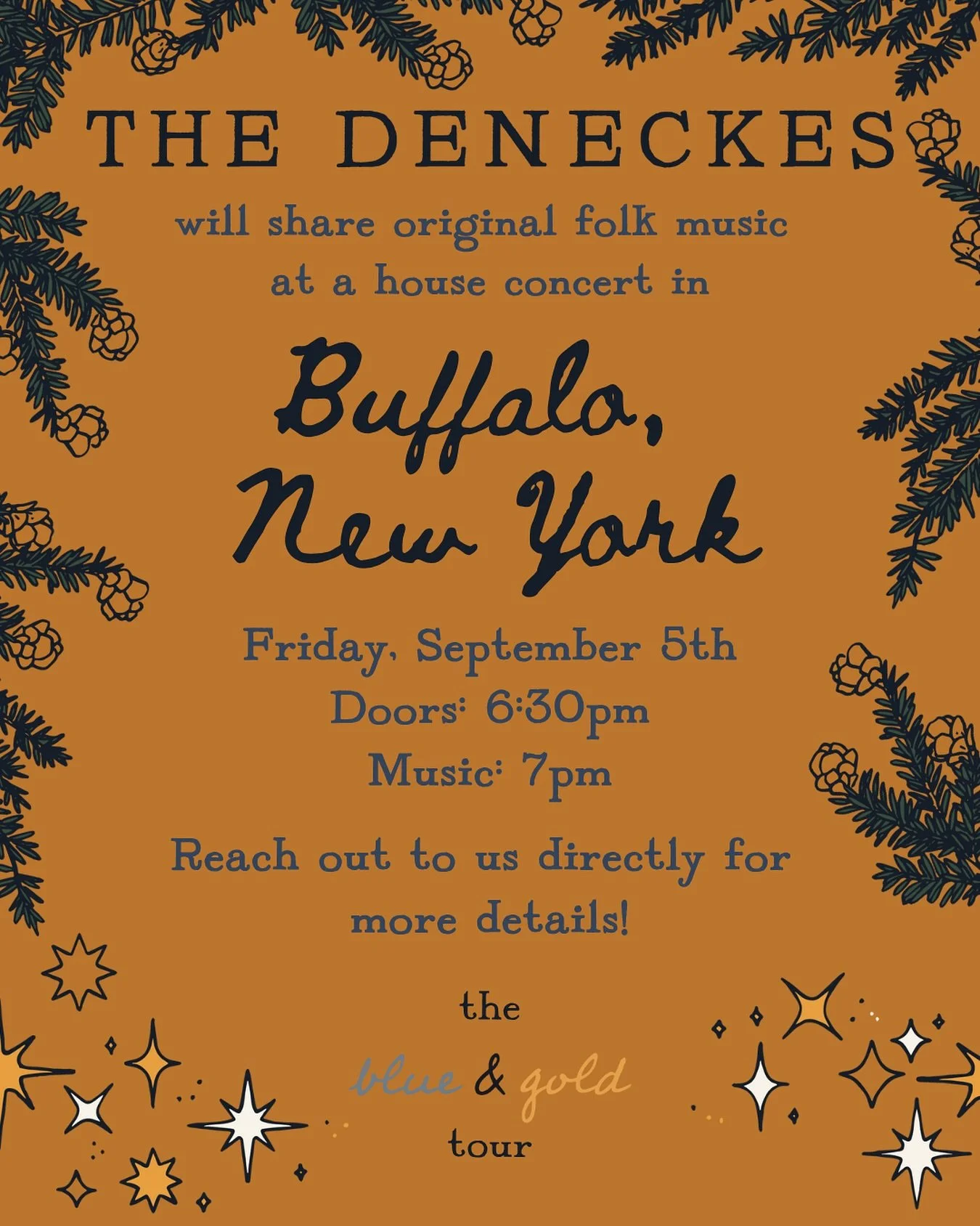 Nothin&rsquo; like a backyard concert! Send us a direct message if you want more details about our house concert in Buffalo on Friday, September 5th 🦬 

#ontour #blueandgold