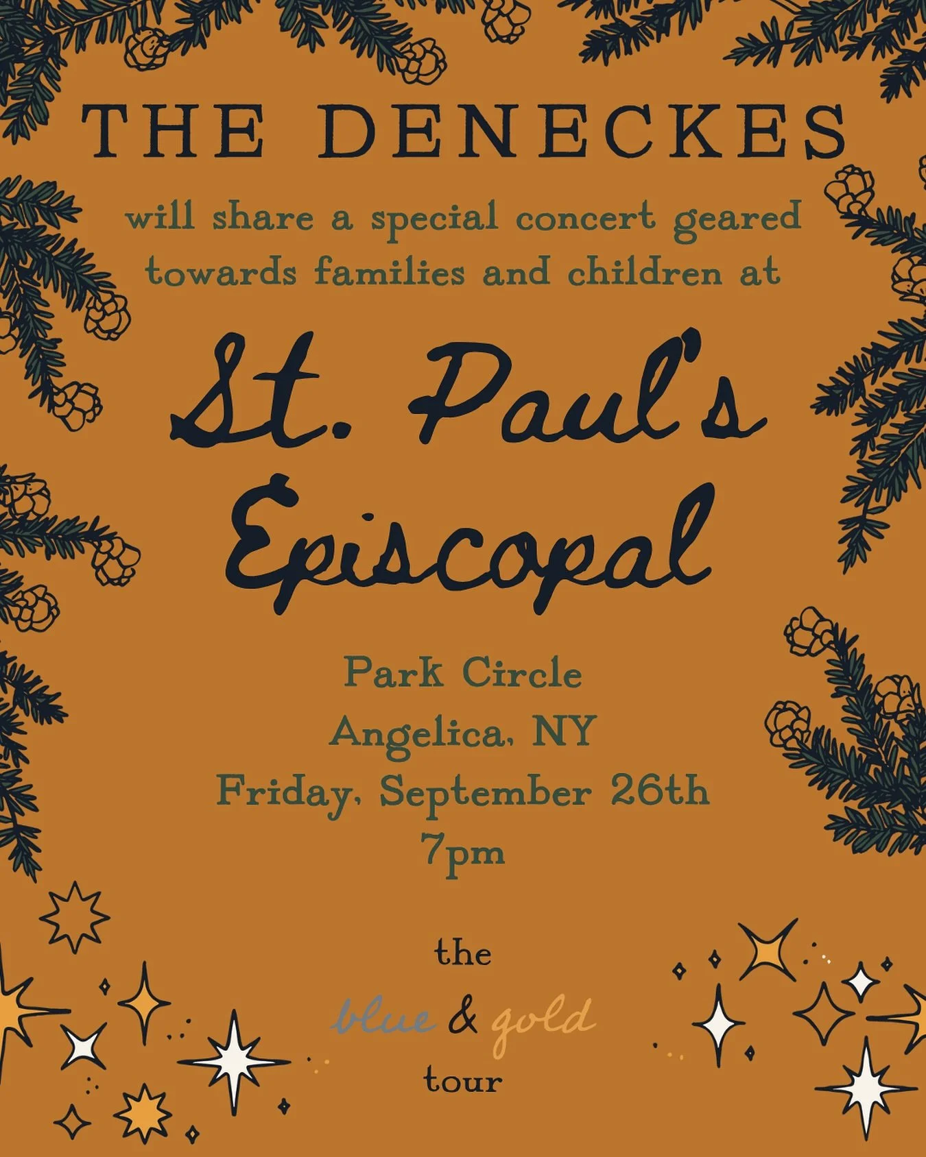 Lovely Angelica! Happy to share our music at St. Paul&rsquo;s on Friday, 9/26, 7pm 🧡 this special concert is geared towards children and families, but all are welcome.

#ontour #blueandgold