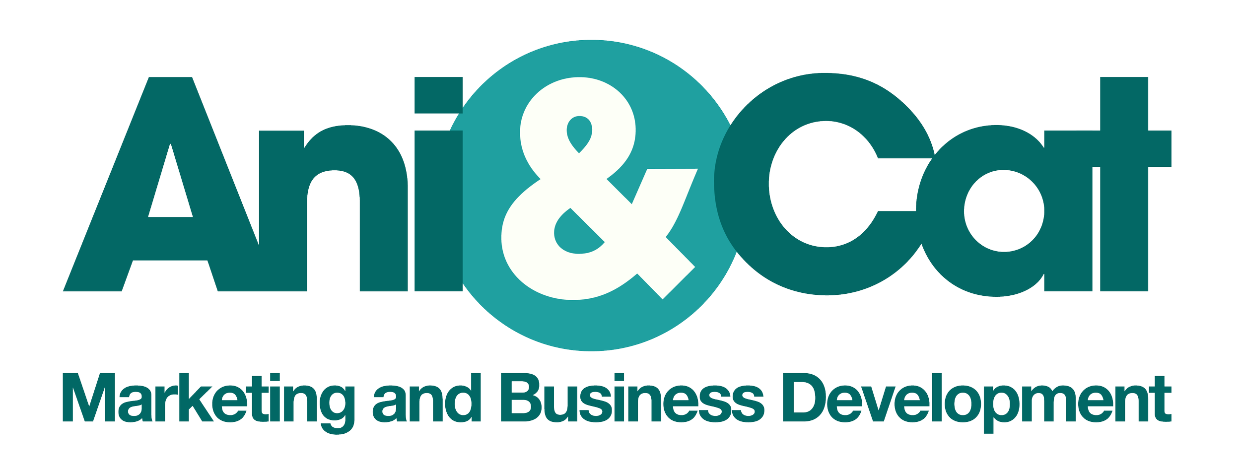 A logo for A&A Marketing and Business Development with the words 'A&A' in large bold letters, a teal circle and ampersand, and the full business name below.