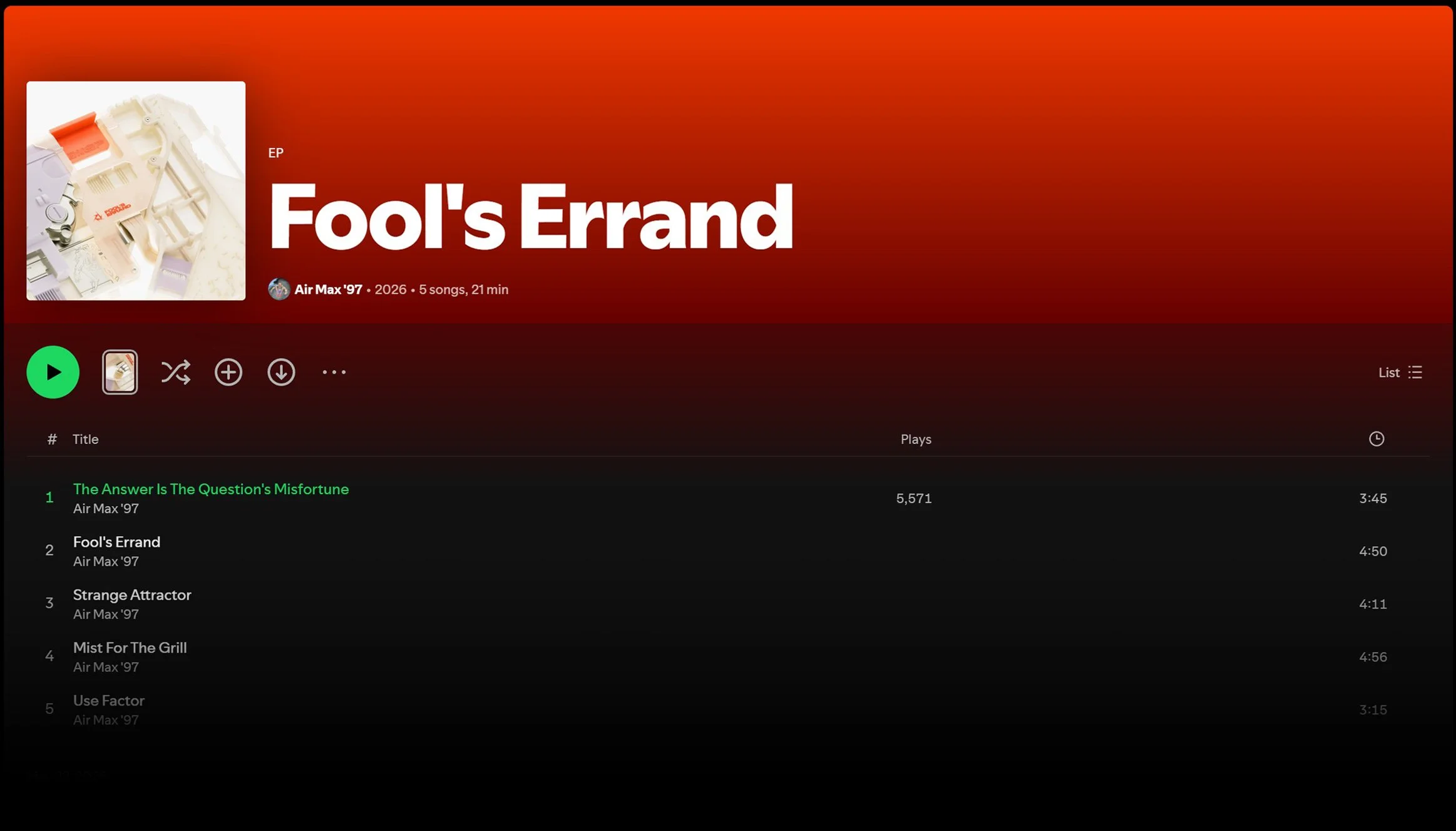 3D Album artwork in context