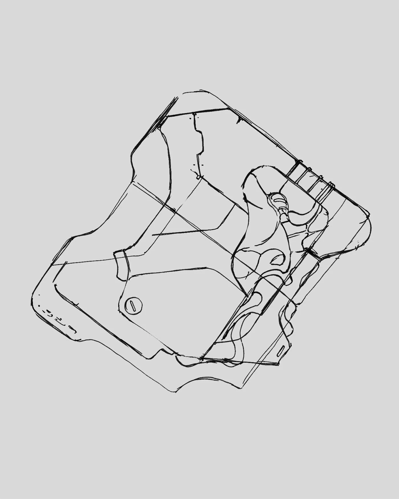 Fourth sketch for 3D still and motion design sci fi object