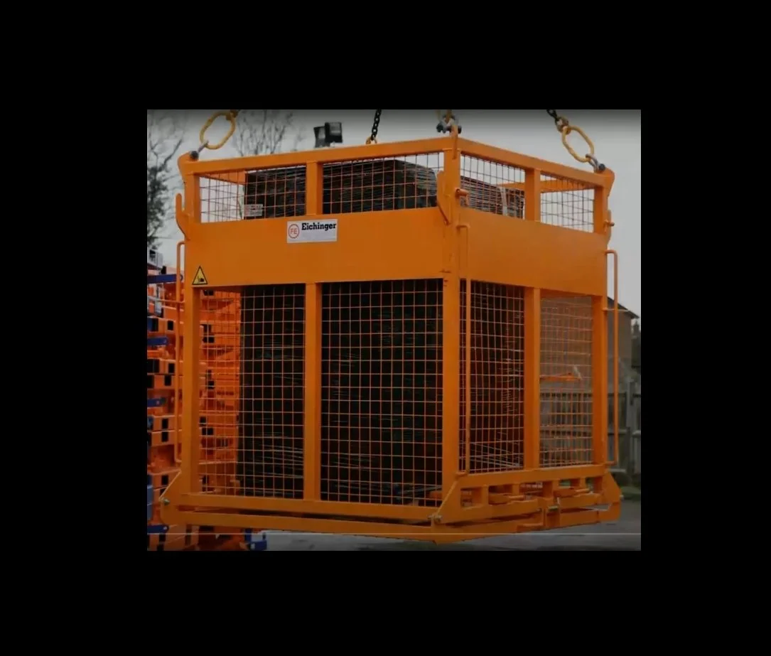 1058 SC Safety cage in orange that is great for unloading work boats and unloading docks