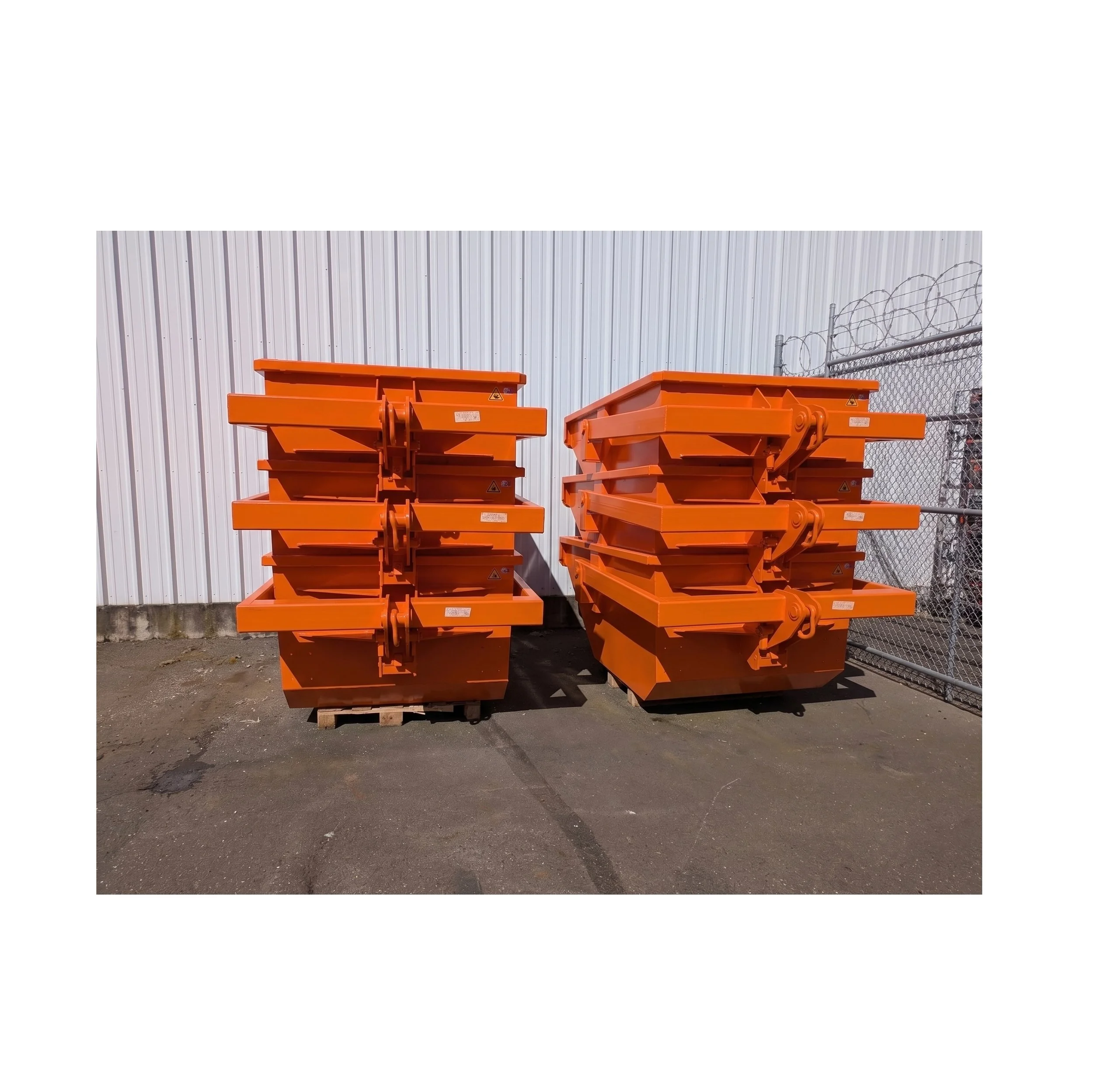 Crane skip pans by CraneGear stack easily to save space in shipping and in storage.