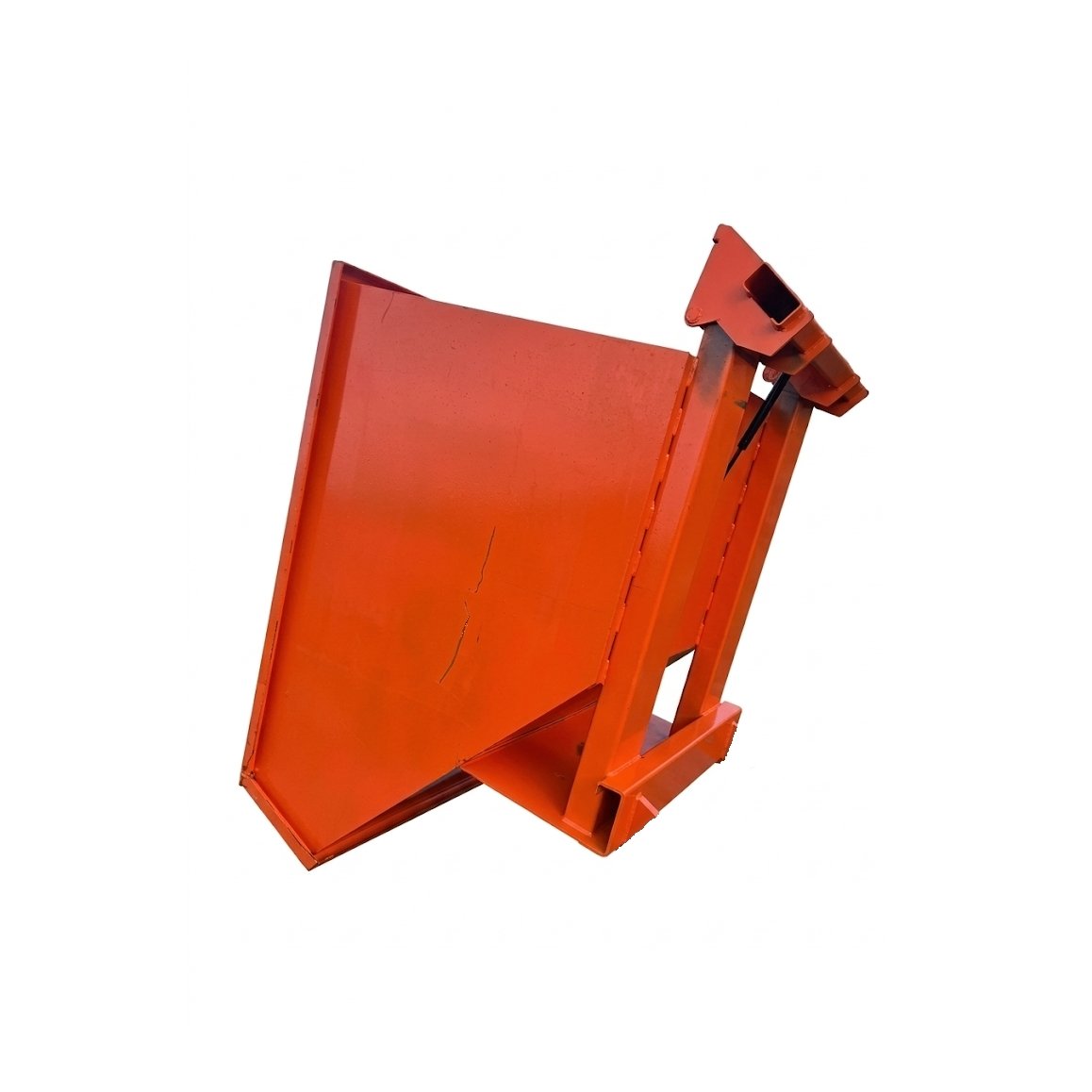 telehandler hopper tipped on a white background.