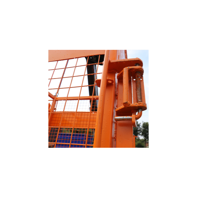 1058 Pallet cages hinge. The crane transport cages is orange in color