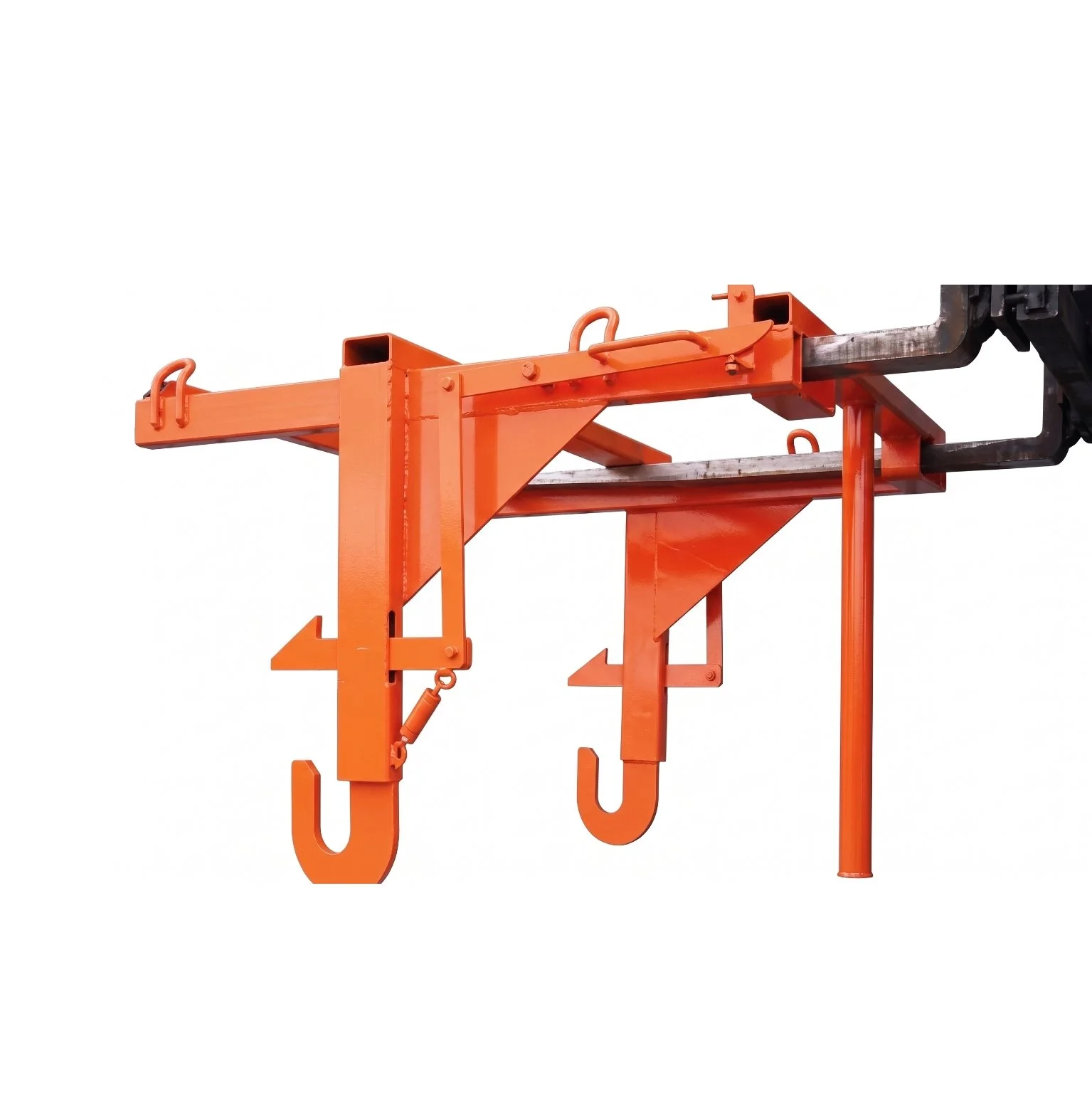 Tipping frame to work with Eichinger's 1046 Skip Pans. Works with forklifts or cranes. The product is orange on a white background