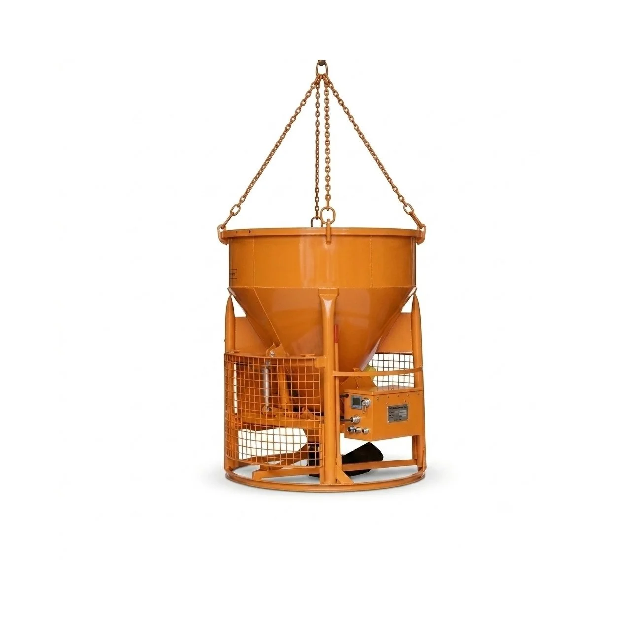 Remote control concrete bucket from CraneGear on a white background in a 1 to 1 format