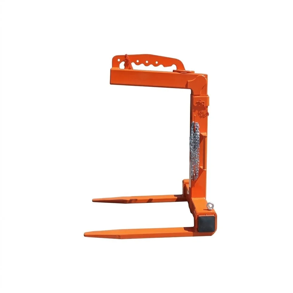 Crane Pallet Forks manual version profile. The orange crane forks are on a white background. The scale is 1 to 1.