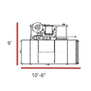 Material hoist dimensions as a drawing.