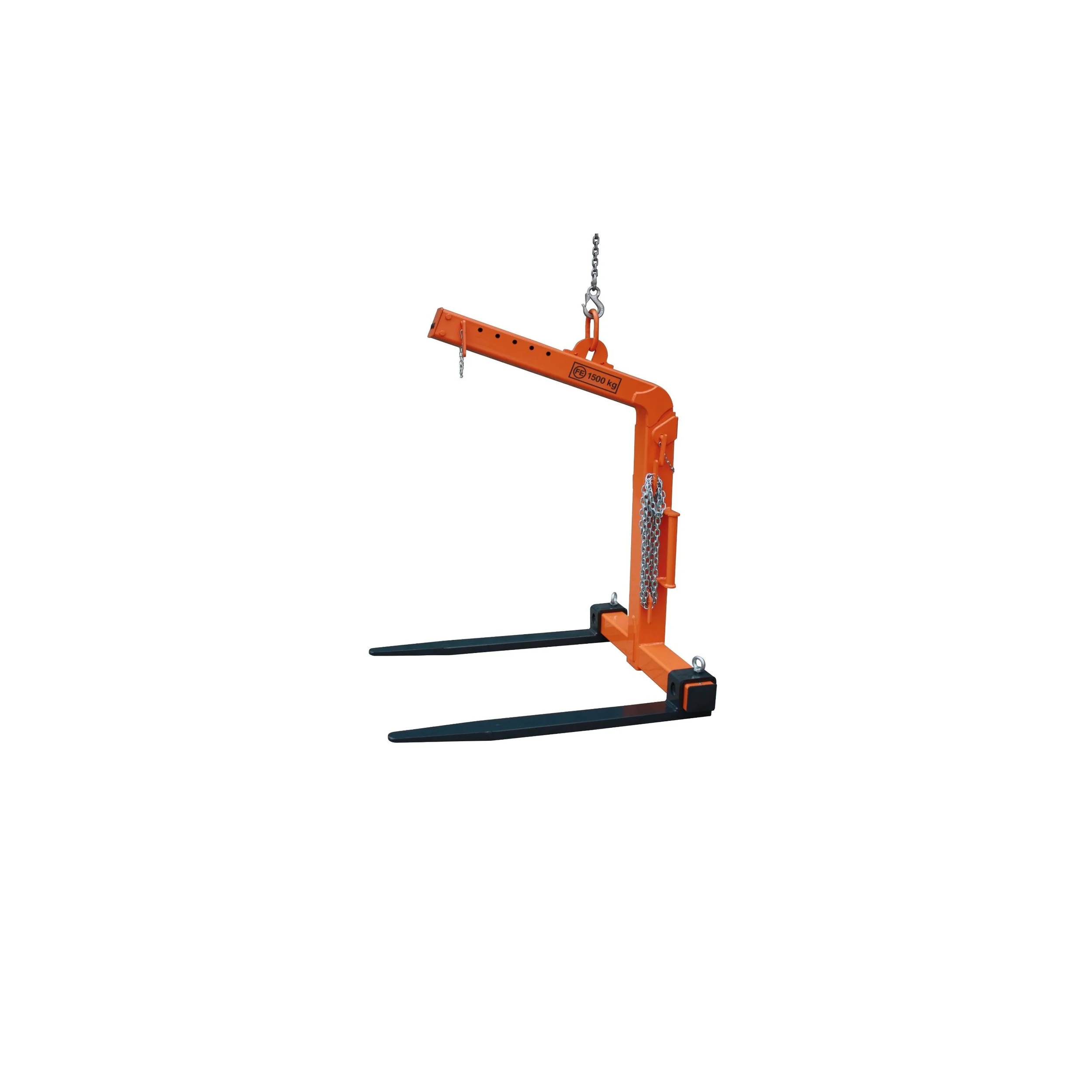 Crane Forks with adjustable height. Orange in Color on white background.