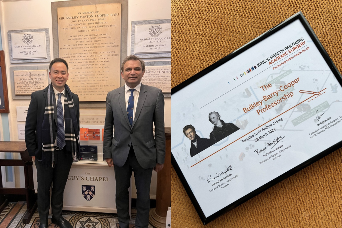 March 2024 - Dr. Hung delivered the Bulkey-Barry-Cooper Professorship lecture at Kings College London, United Kingdom