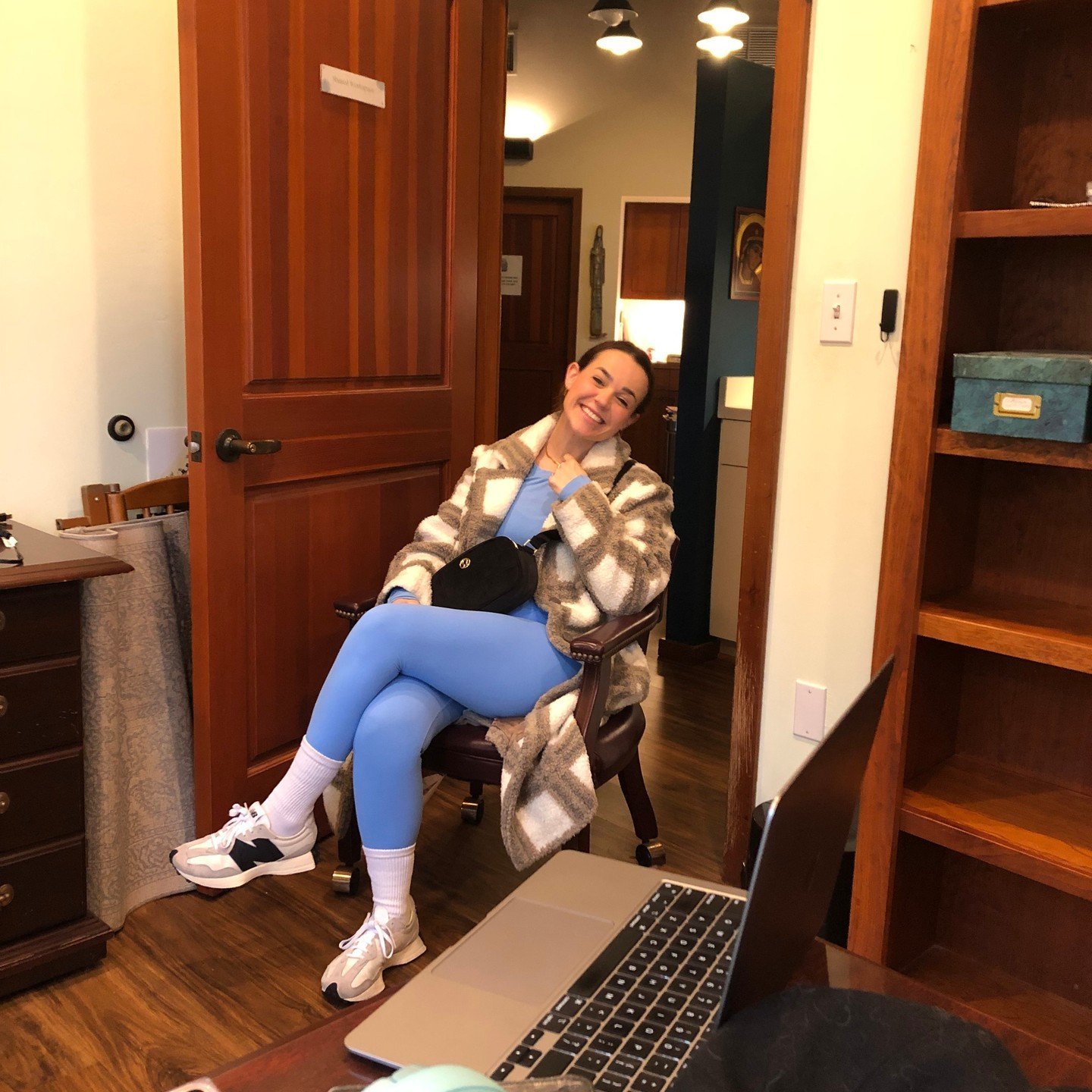 BTS Time! Our illustrious Facilities Manager Abigail, hard at work in the office!  #facilitiesmanager #intheoffice #bts #stpetersdelmar #church