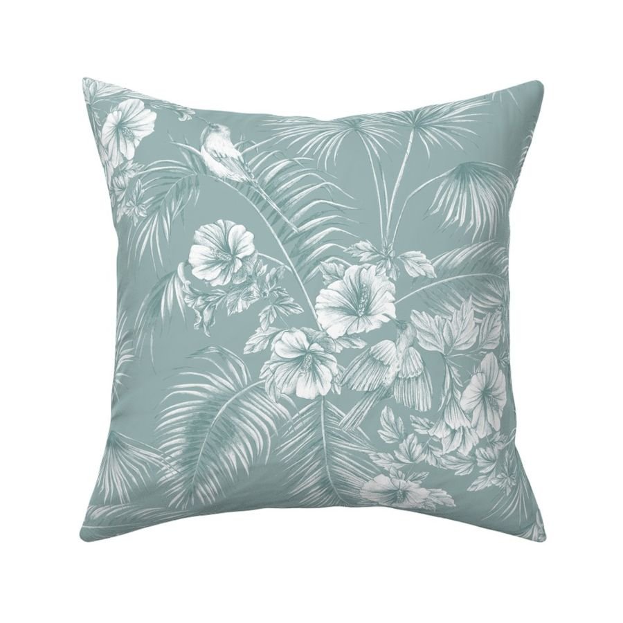 Tropical Toile Large in Duck Egg