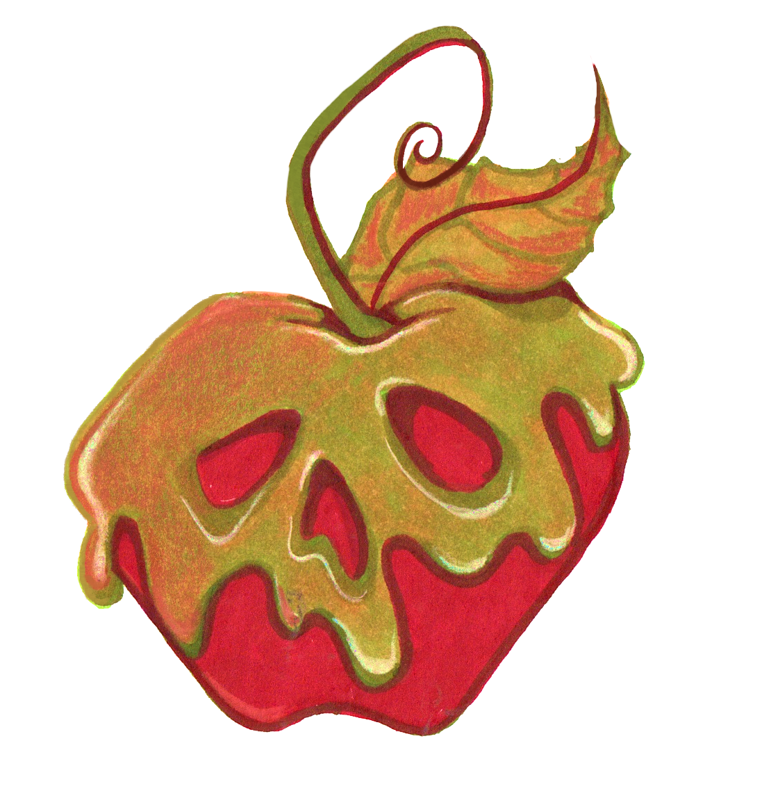 Creepy Apple Sticker.png