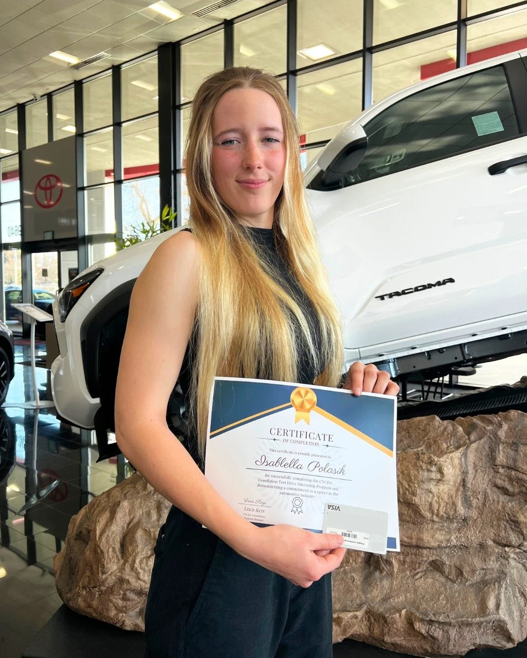 🌟 INTERN HIGHLIGHT 🌟 

Congratulations to Isabella Polasik, a Cosumnes River College student, on completing her internship at @elkgrovetoyota !! Highly recommended by her instructors and praised by the dealership team, Isabella stood out for her pr