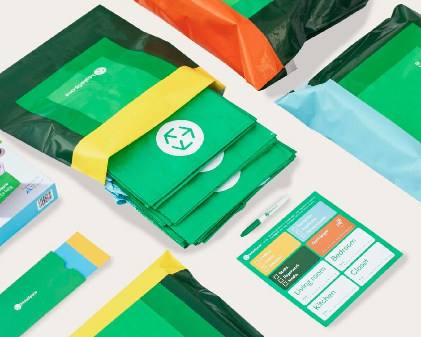 MakeSpace branded welcome kits in protective shipping packaging