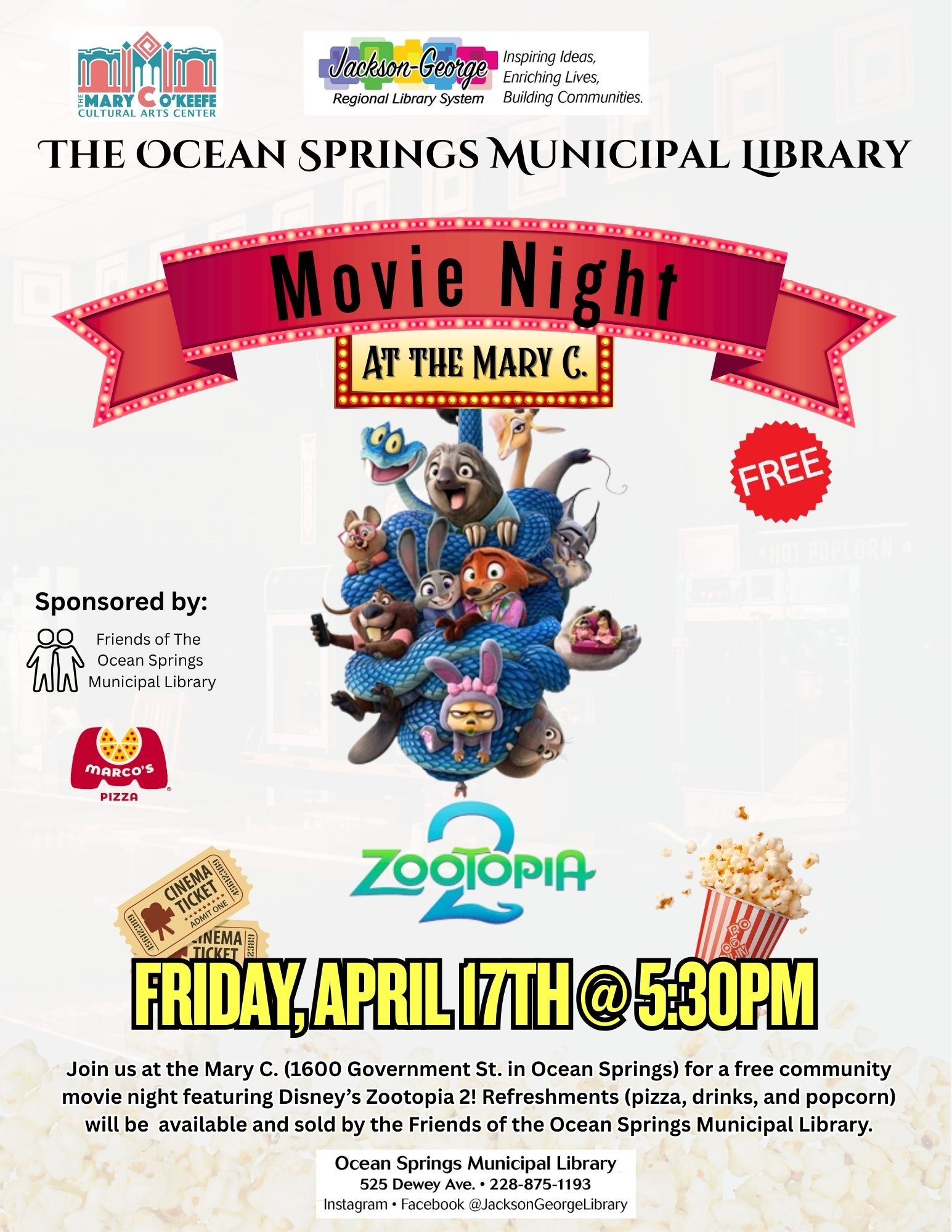 Ocean Springs Library Movie Night