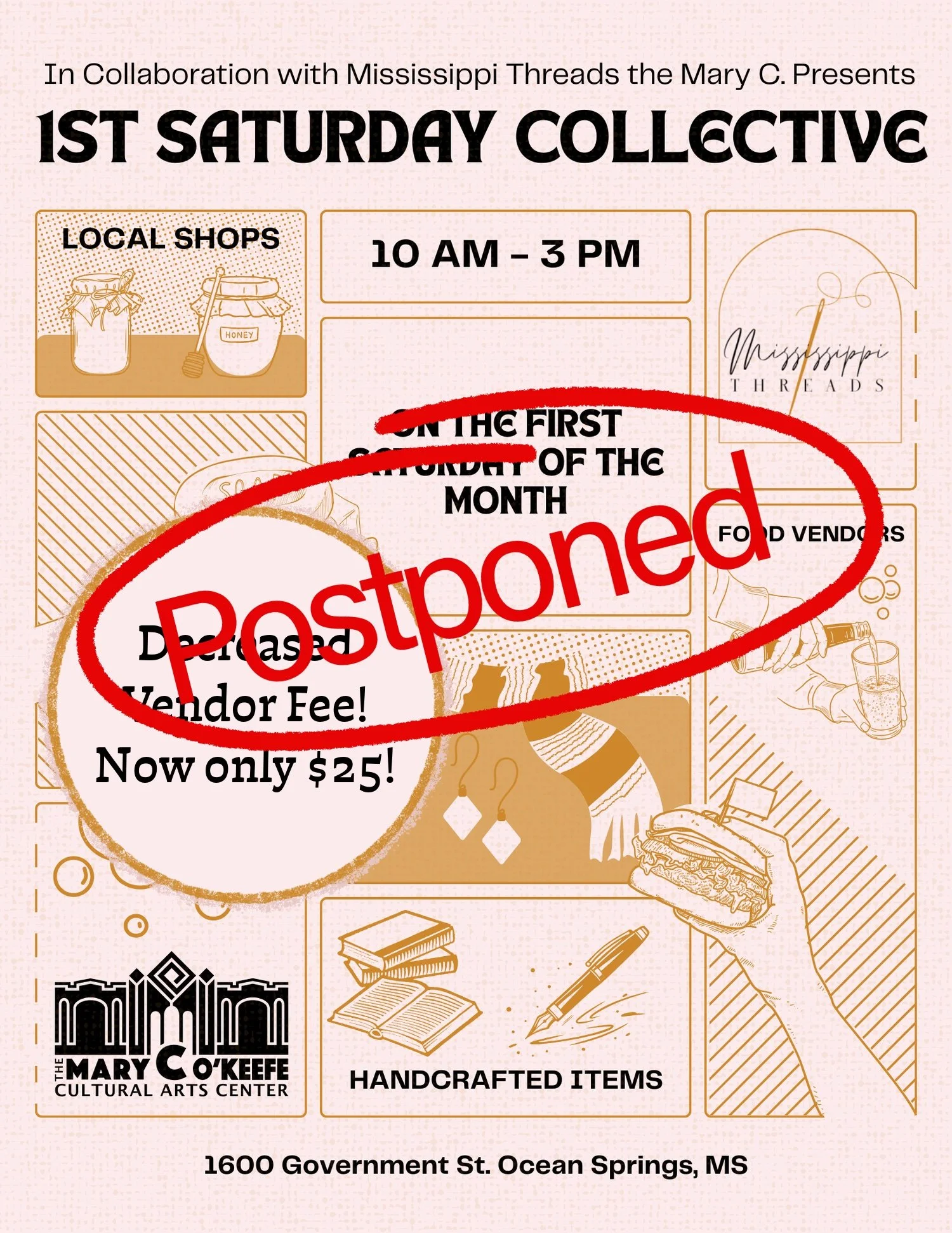 First Saturday Collective Postponed to May 9, 2026