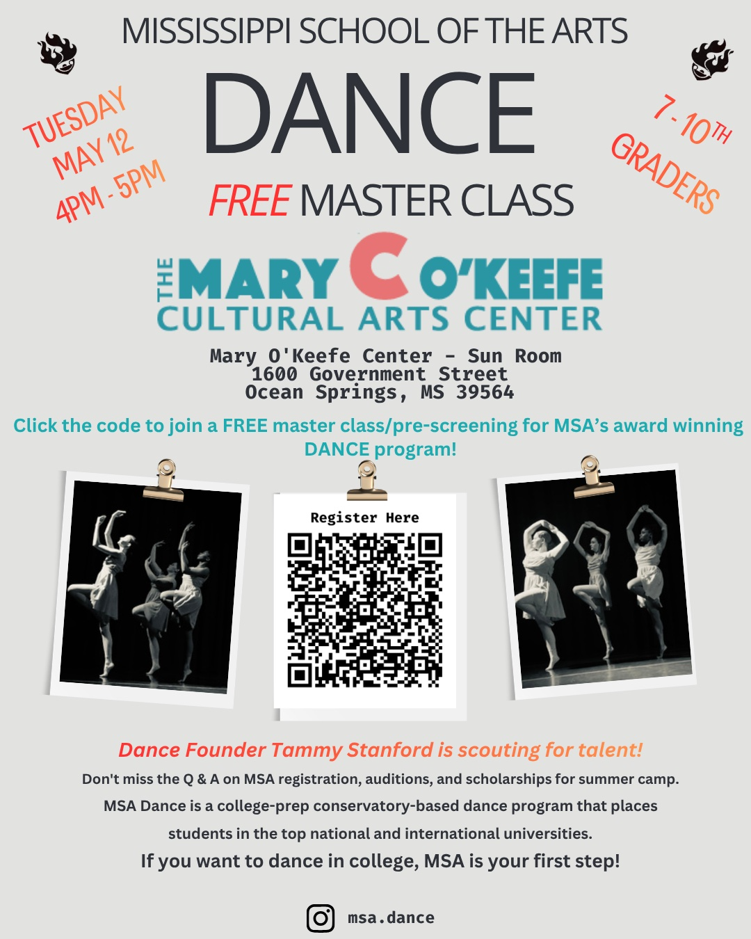Mississippi School of the Arts Master Dance Class