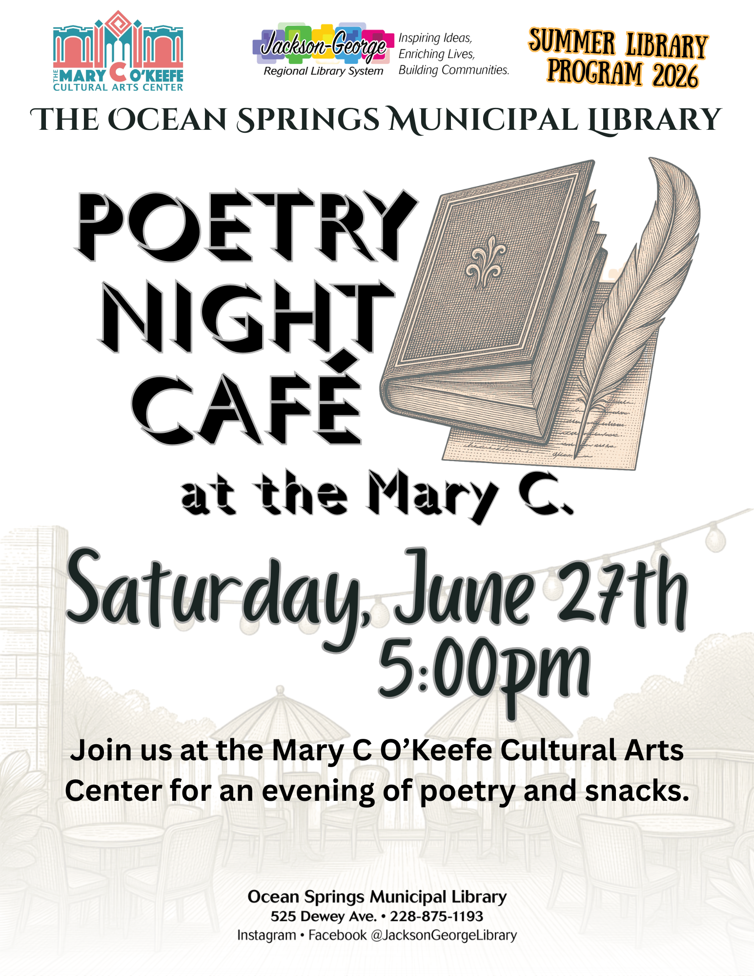 Library Poetry Example Ocean Springs Library Poetry Night — The Mary C. O'Keefe Cultural Arts ...