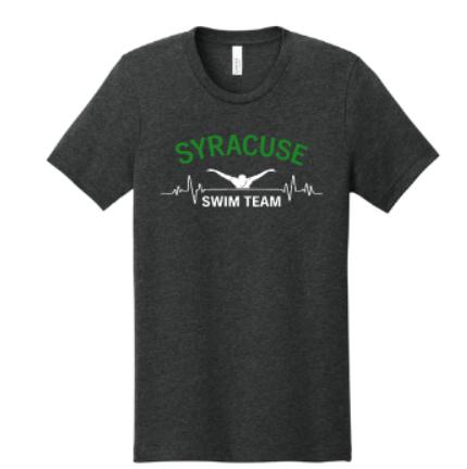 Syracuse Swim tee WITH NAME. Please select porch pick up for club delivery, there are NO porch pickups!