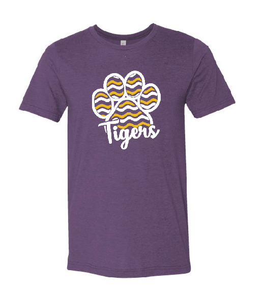 Tigers heather purple tee