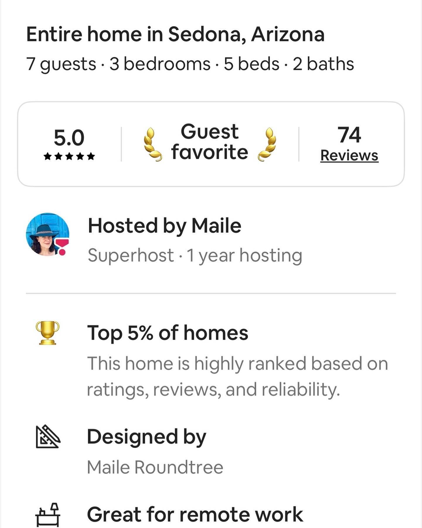 Top 5% after only one year?? Why thank you. We love our guests!