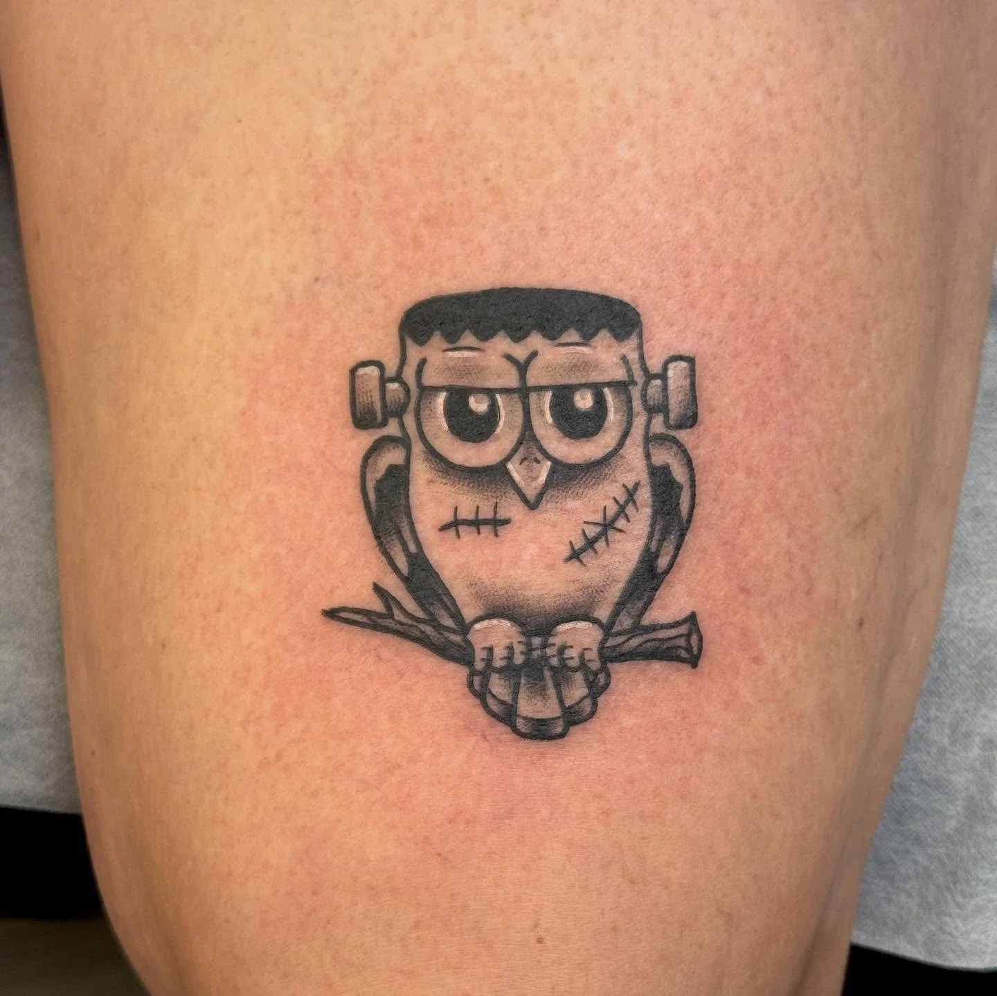 Frankenstein owl from our 
31 Days of Ghostfire Flash π»π₯
Come take a look at our Halloween flash , last day to grab one of these will be Friday!!
(318) 562-3021 π²  Ghostfiretattoo.com πΈοΈ
#shreveportsmallbusiness #tattoos #louisianaartist