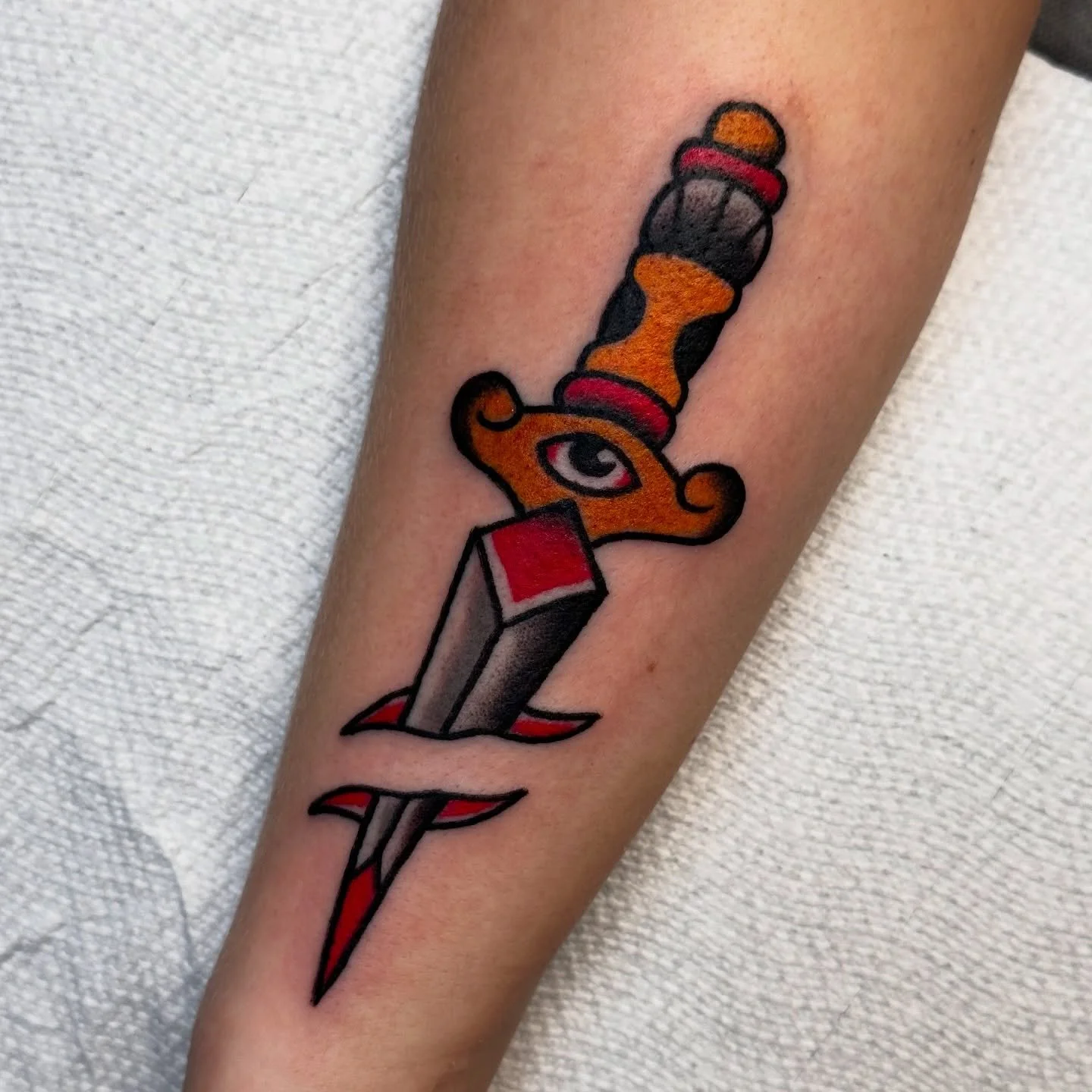 Another one by @shanemccormicktattoos from our &ldquo;March Of Daggers&rdquo; flash special going on all month long! 🔪 Stop on in and see all the daggers we have available 🔪