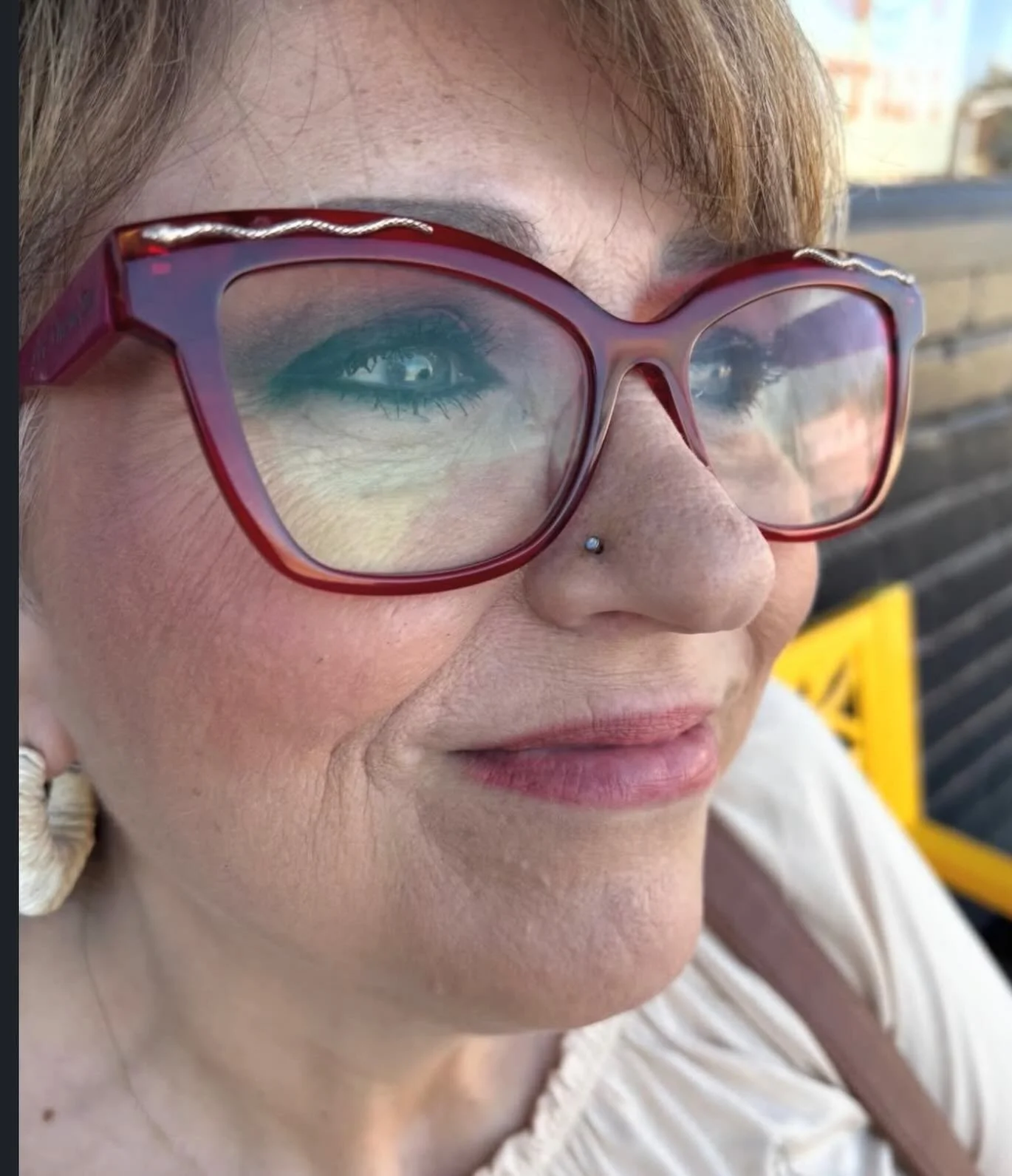 Dainty titanium opal nose piercing done by our piercing apprentice @justa.lilpinch ! 
She&rsquo;s taking walk-ins for lobes and nostrils only!
Here 12-8 daily! 
(318)-562-3021☎️