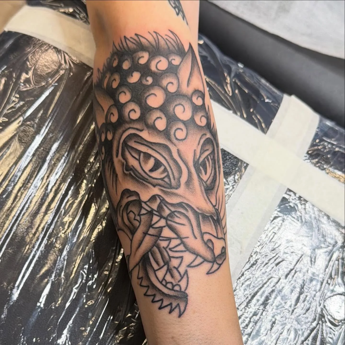 Wolf in sheep&rsquo;s clothes done by @zachary_i_reed 
Come swing by and get somethin cool!
Here 12-8
walk-ins welcome!
(318)-562-3021☎️