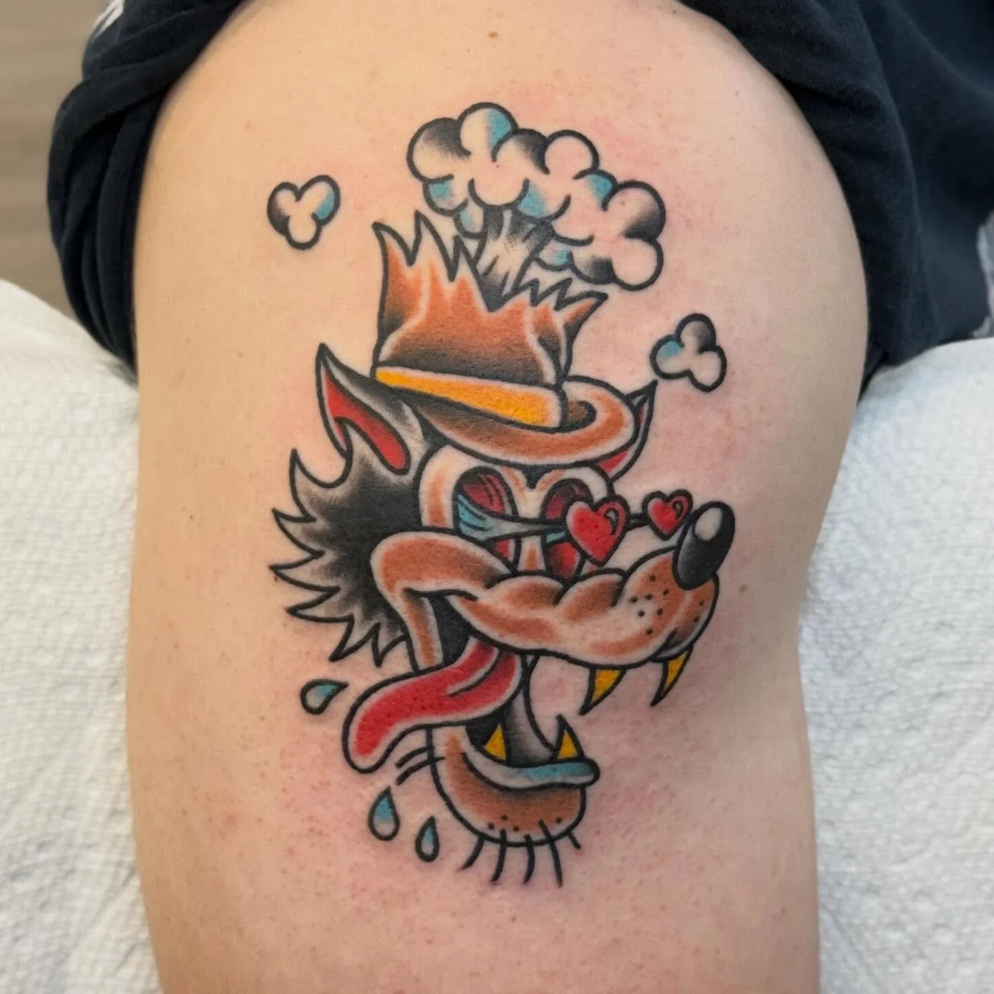 Check out this fun one done by @jeffpatterson_tattoo 
Reach out to your favorite artist to schedule an appointment! 
Walk-ins welcome
Here 12-8
(318)-563-3021☎️
