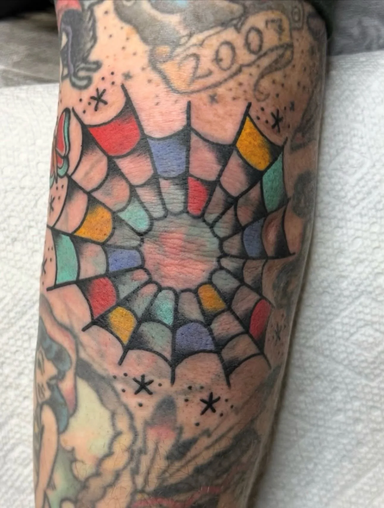 Sick web done by @jeffpatterson_tattoo 
#americantraditionaltattoo #swelbow #shreveportla