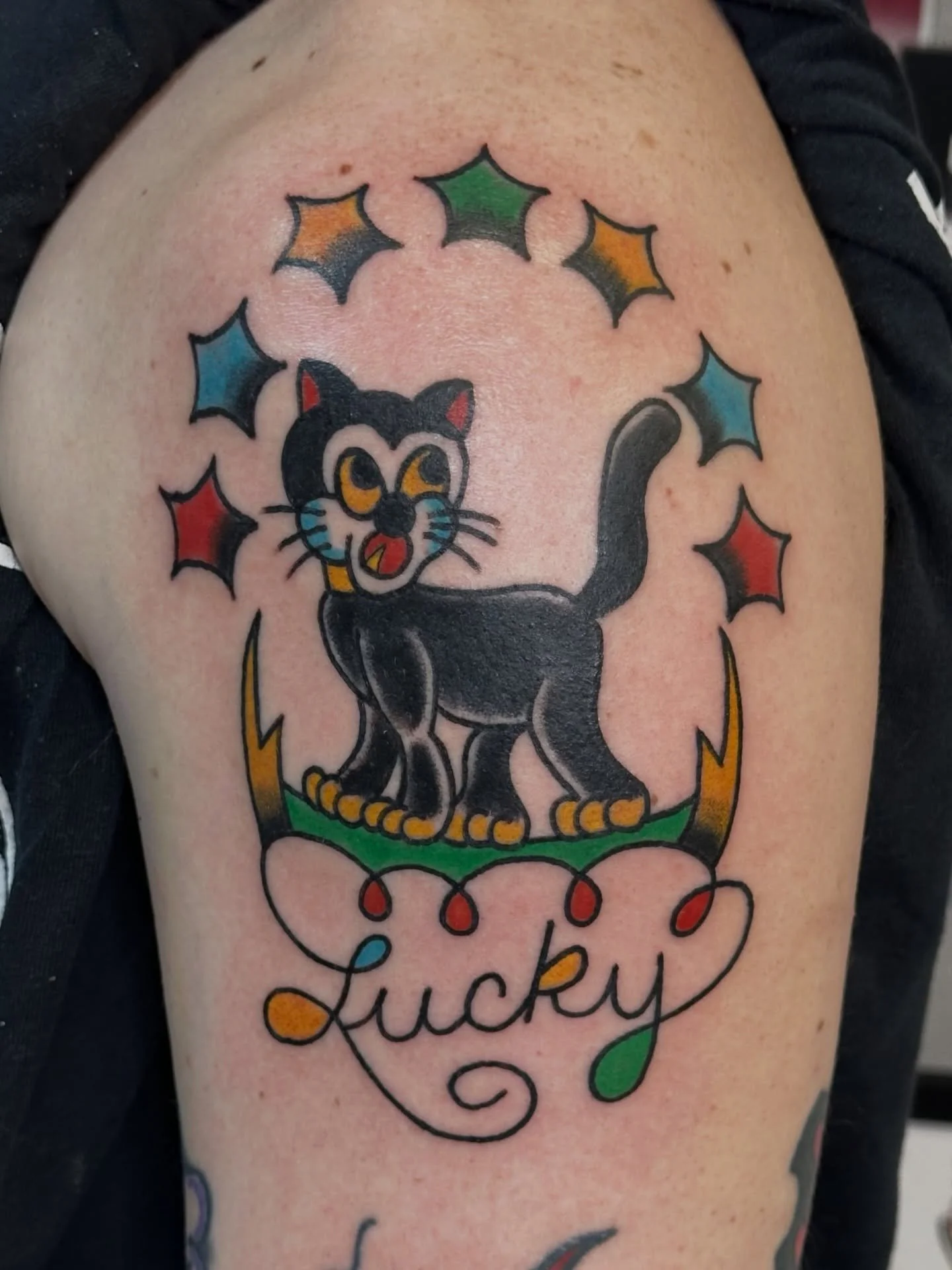 Here&rsquo;s a fun one by @shanemccormicktattoos 🐈&zwj;⬛ Come on in, we take walk-ins and appointments 7 days a week!