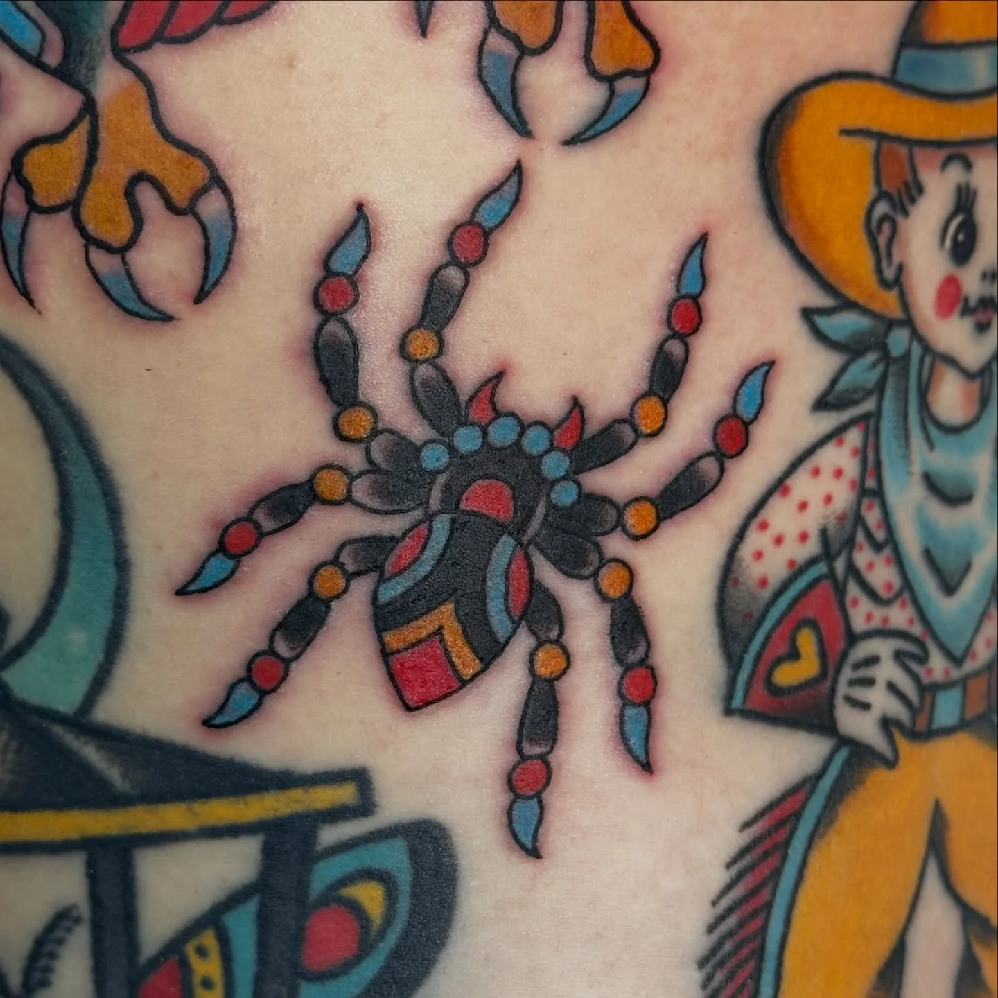 Rad little spider to fill in a gap by @shanemccormicktattoos Stop in and pick something off the wall! (318)562-3021